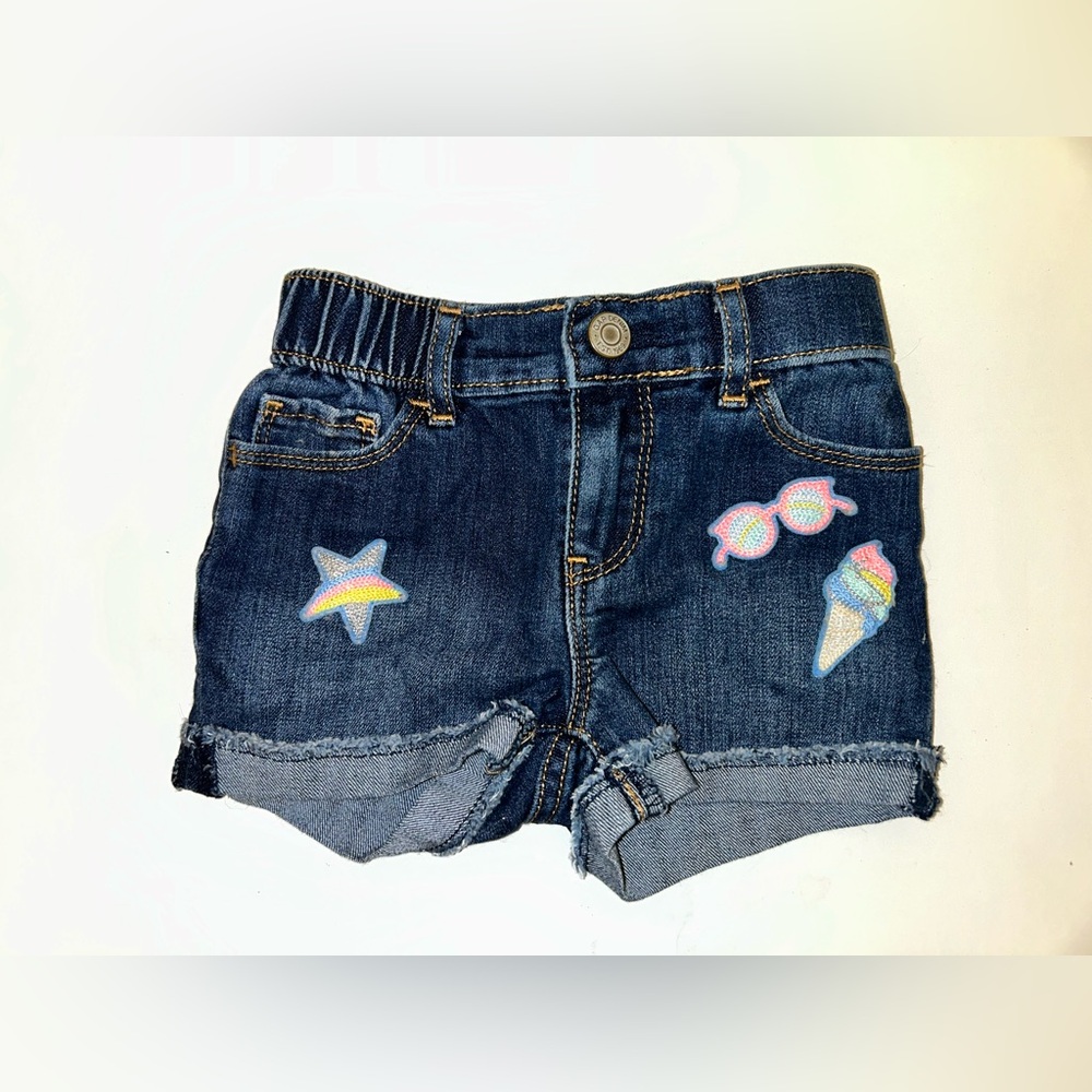 Gap Denim Toddler Shortie Shorts with Fun Patches
